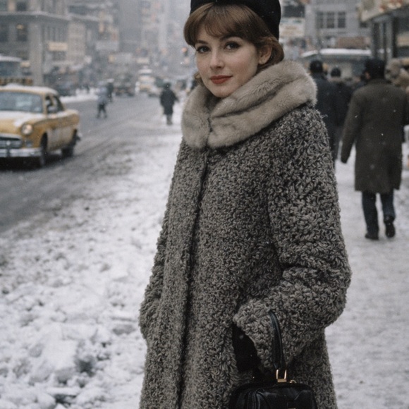 Vintage Jackets & Blazers - Vintage 60s Persian Lamb Coat With Mink Collar